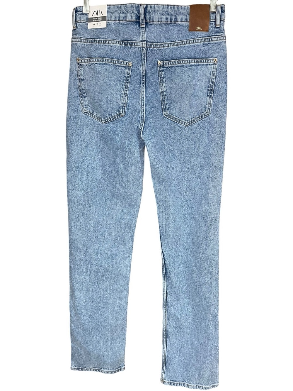 Zara High Rise Straight Jeans Light Blue - Picture 7 of 16